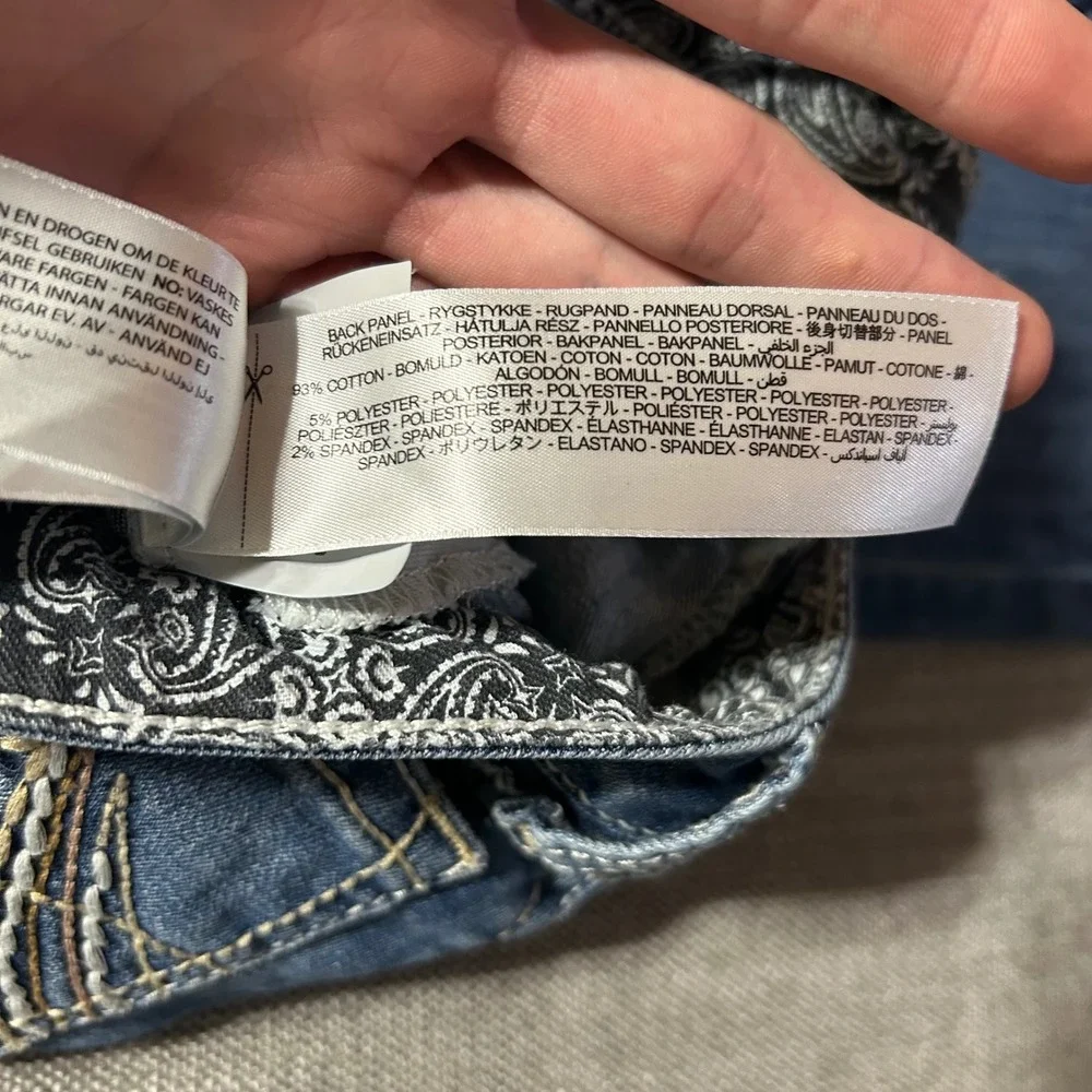Ariat Real Denim Jeans Girls Size 10 Blue Bootcut Stretch Paisley Waistband